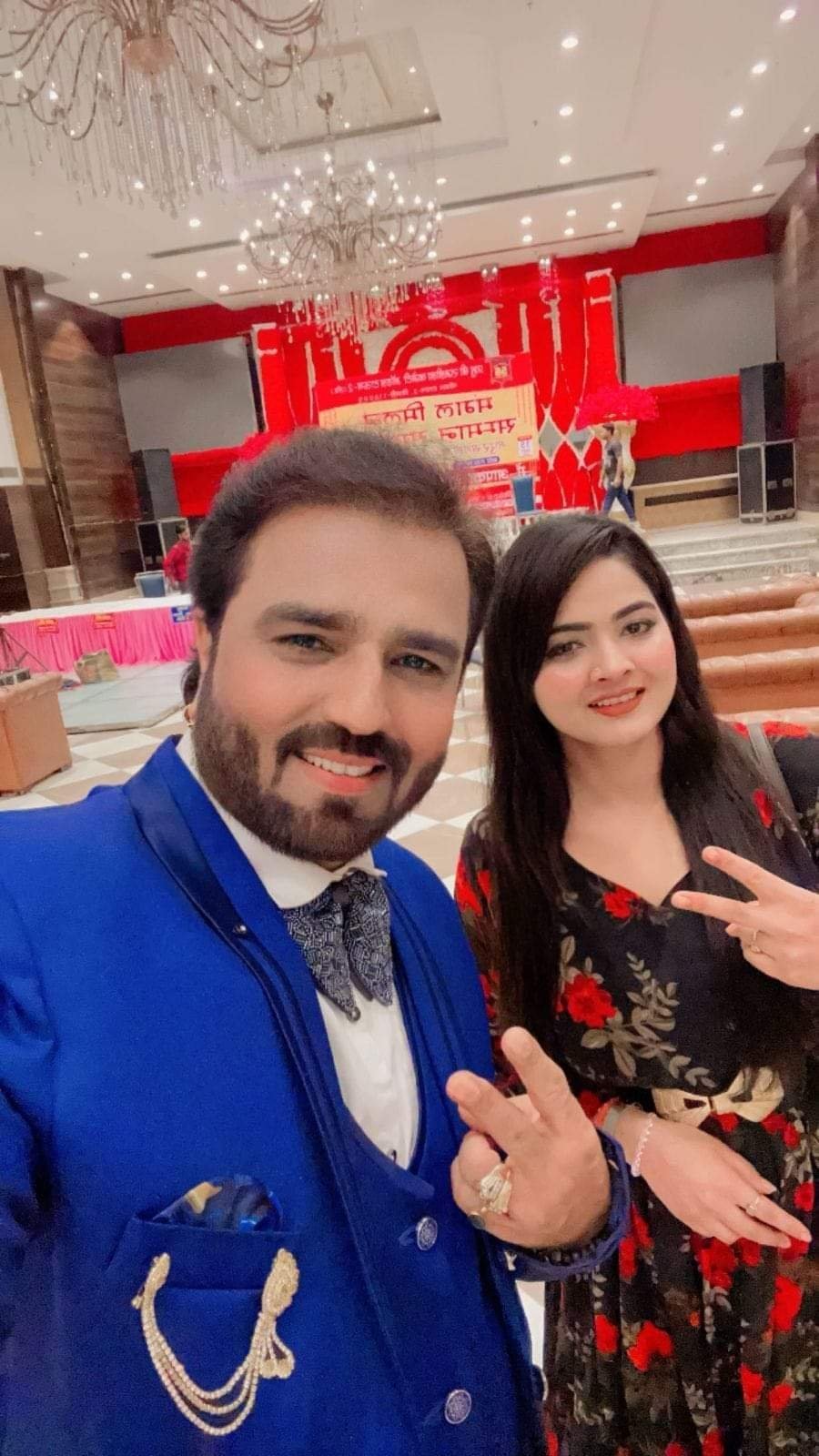 Star Musical Entertainer artists at a decorated jagran venue before the evening programme